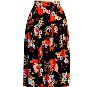 ModCloth 70’s Midi Skirt  Daisy at Nightfall